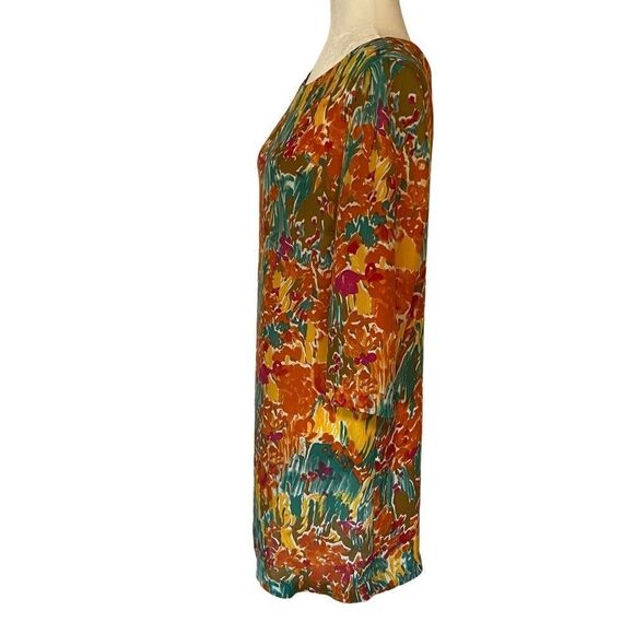 Zara Colorful Floral Dress with 3/4 Sleeves. Lightweight! Sz M. Great Condition - Picture 4 of 12